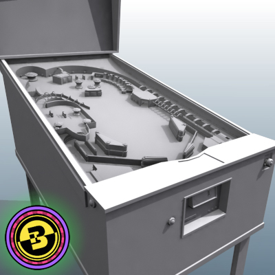 3D Model of Detailed Pinball Machine - 3D Render 1